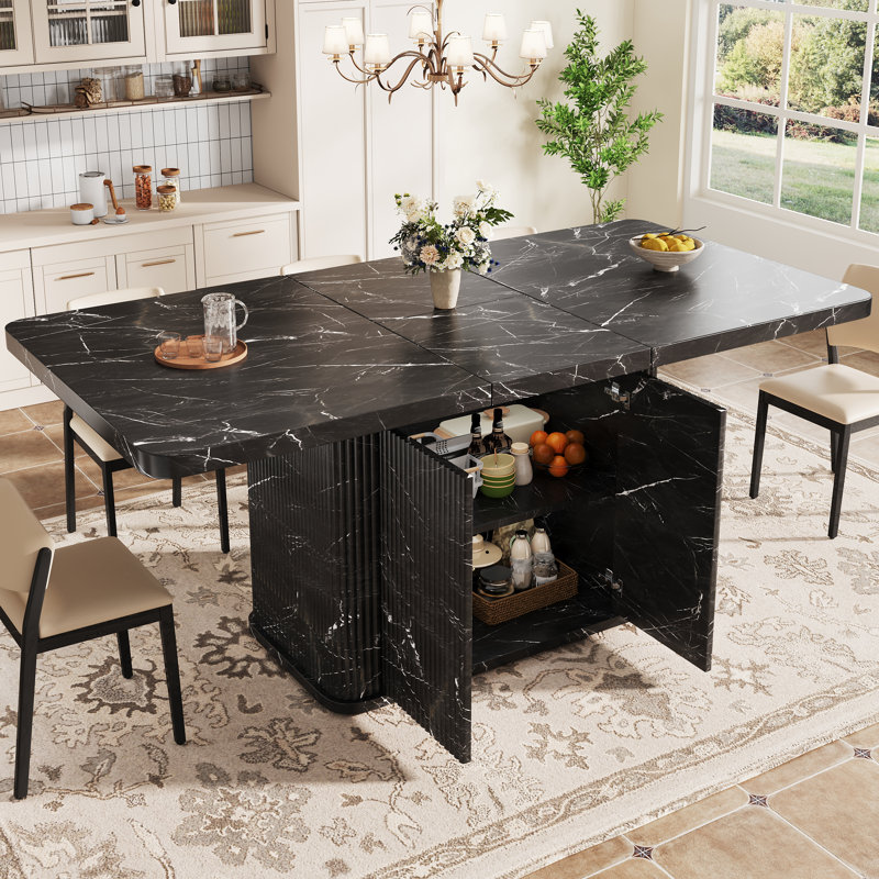180 cm Extendable Dining Table, Black