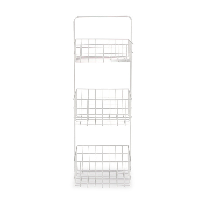 Amalea Freestanding Stainless Steel Shower Caddy, White