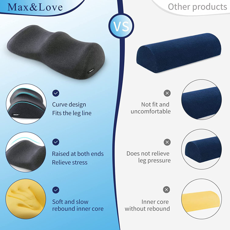 Lumbar Support Pillow for Sleeping, Heated Lower Back Support Pillow with  Graphene Heating for Lower Back Pain Relief, Memory Foam Back Waist Cushion  for Bed and Chair (Dark Grey) 