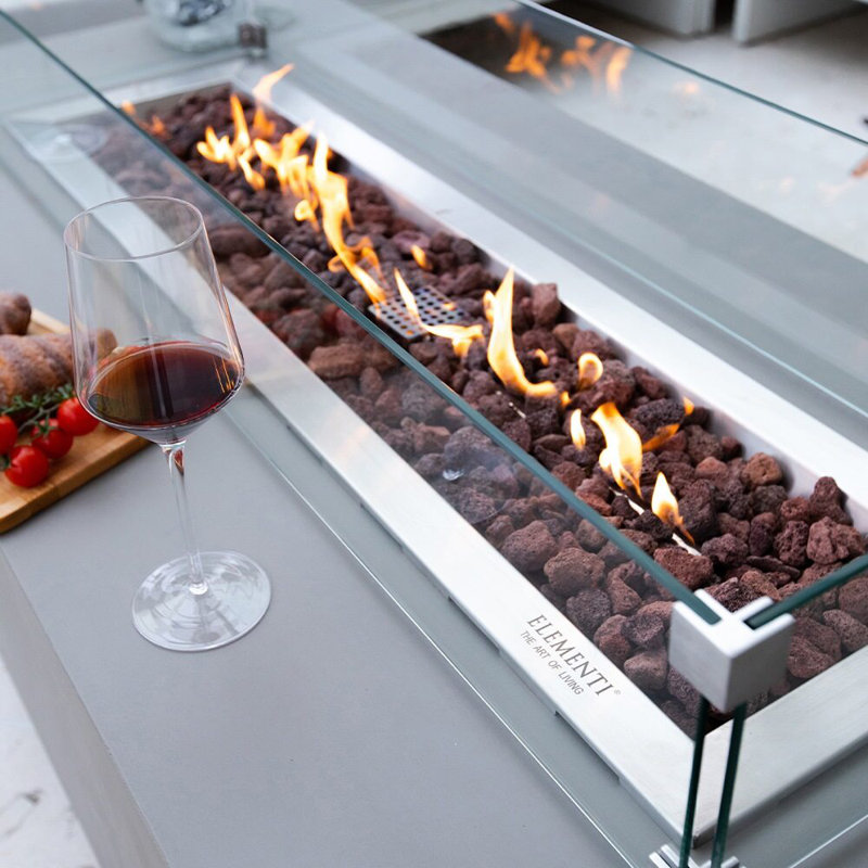 Granville 40" Dark Gray Concrete Gas Fire Pit Table