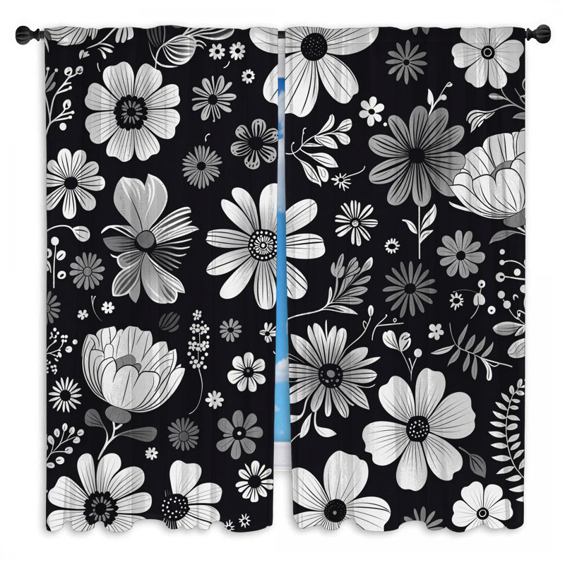 Rideaux de fenêtre à motif floral obscurcissant et obscurcissant - 2 panneaux, 40in x 50in - 2 panels, Transparent