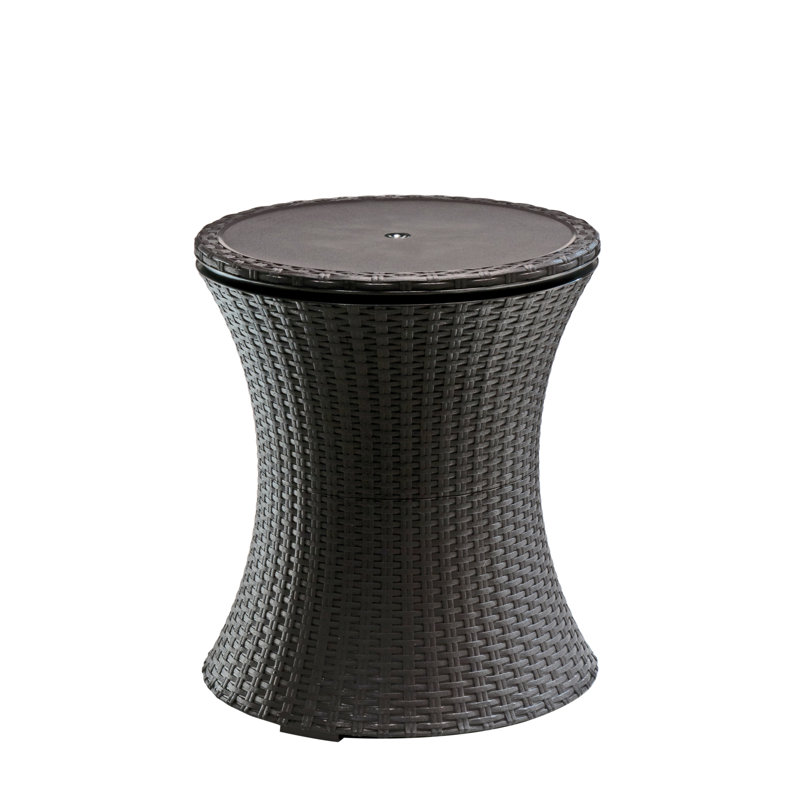 Artem Cool Bar Outdoor Patio Furniture and Side Table with 7.5 Gallon Beer and Wine Cooler Pop-up Cocktail Table 2in 1 Combo