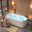 Baignoire tourbillon autoportante 67 po en acrylique brillant blanc avec drain chromé 67 po