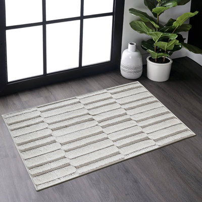 Tapis rayé / intérieur Collection High-Low, moderne, contemporain, géométrique, bohémien, chambre à coucher, cuisine, salon, paillasson, tapis sans perte de poils