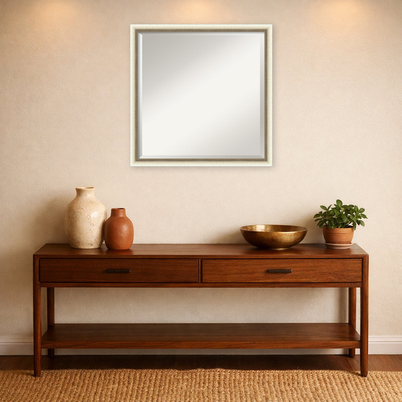 Miroir mural Belmont, L 22 po x H 22 po, Blanc Belmont