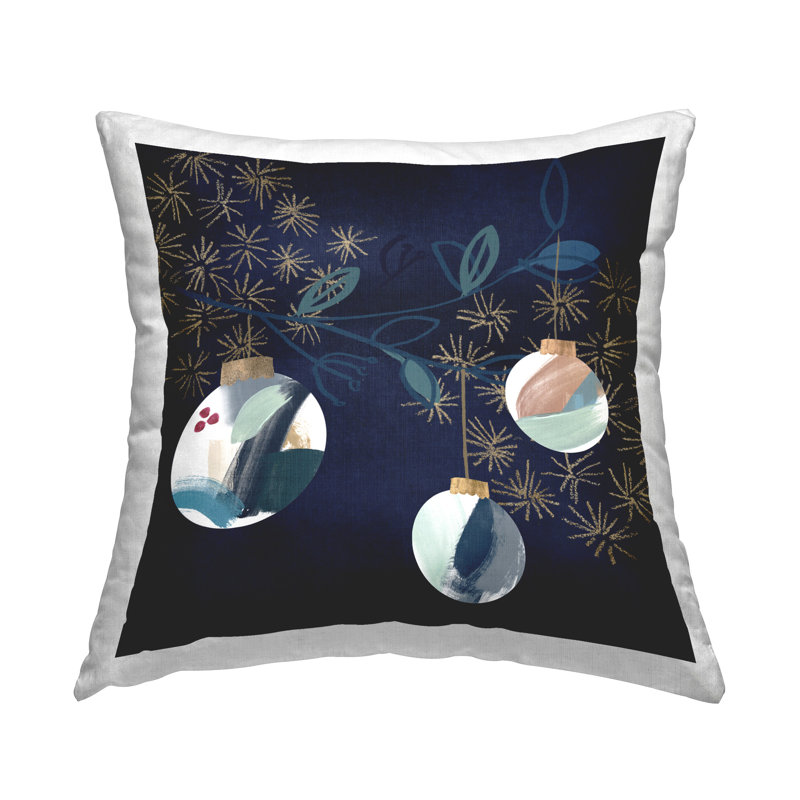 Design de coussin décoratif suspendu Hanging Christmas Orbs par Jennifer Paxton Parker