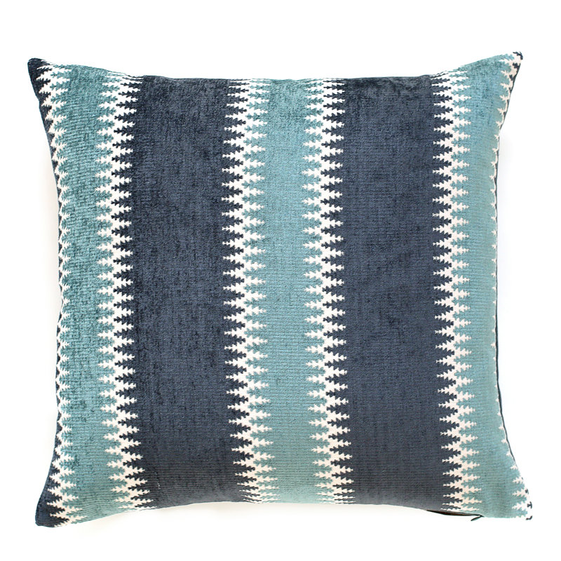 Striped Feather Throw Pillow, Glacier