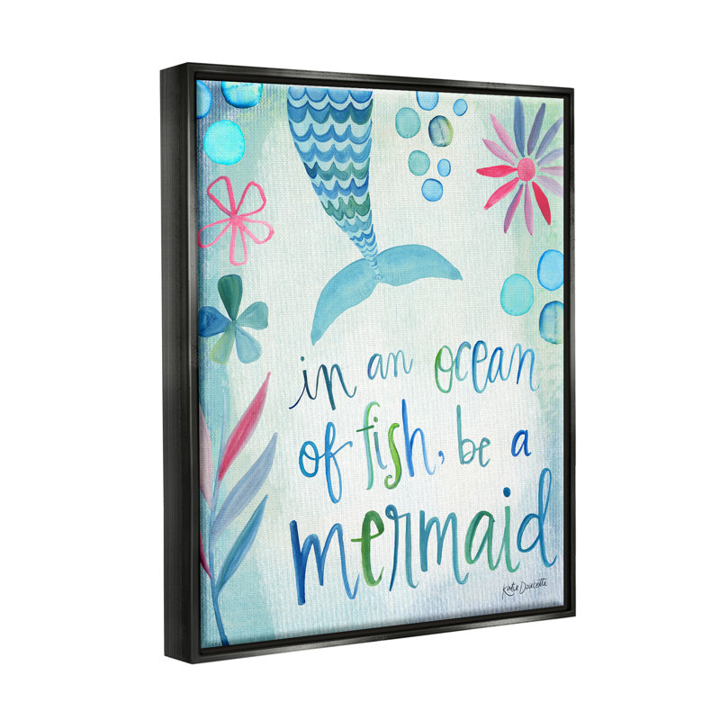 Be a Mermaid, Cadre flottant noir de jais, H 21 po x l 17 po x P 1,7 po