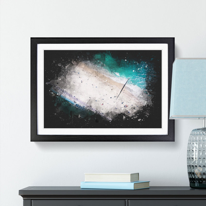 Bournemouth Beach - Picture Frame Painting Print, 45cm H x 63cm W x 2cm D, Black Framed
