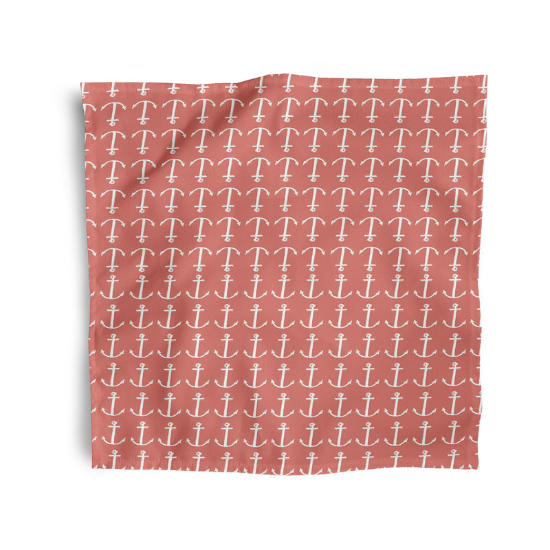 Ensemble de serviettes 4 pièces Wimer Coastal, L 18 po x L 18 po, Aqua / gris