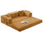 Canapé-lit rembourré 78,8 po en velours côtelé avec accoudoirs et coussin-364093998