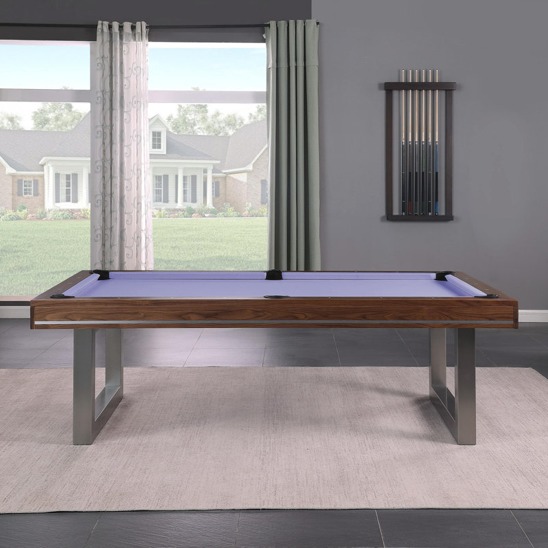 Table de billard en bois massif Harmony, 7 pi, Noyer naturel, Mauve clair résistant à l'eau