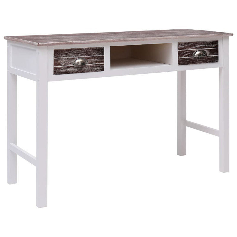Amher Solid Wood Base Writing Desk, Brown