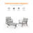 Seehill Aluminum Patio Furniture Set, 3 Pieces Outdoor Patio Bistro Set With Washable Thick Cushions, All Weather Outdoor Conversation Sets With Coffee Table For Backyard, Balcony, Lawn, Limed Oak