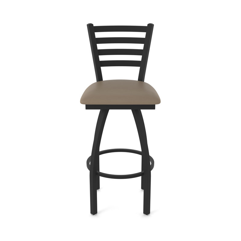 Jackie Swivel Stool, Black Wrinkle, Vinyl-Canter Earth, Counter Stool (25" Seat Height)