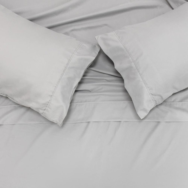 Lux Enzyme-Washed Double-Brushed 4pc. Sheet Set, Queen, Whisper Gray