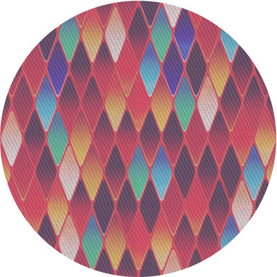 Tapis jaune/bleu/orange à motifs