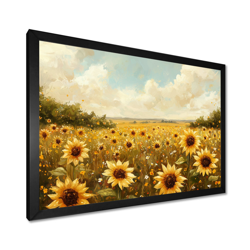 Doniya - Floral Wall Art, Reproduction encadrée d'une seule photo, H 30 po x l 40 po, Noir, noir, noir, noir