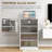 HOMCOM Media Cabinet, 4-Tier Stereo Cabinet, Modern Audio Video Media Stand With Adjustable Shelves, Tempered Glass Doors, And Cable Management, Distressed White