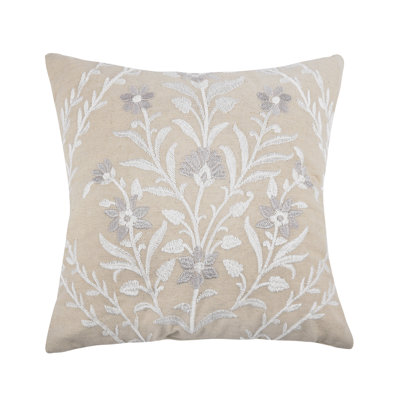 Eyelet Embroidered Floral Pillow 18x18
