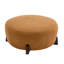 Canapé rond en velours bouclé, pieds évasés en bois d'hévéa, couleur orange citrouille, rehaussant l'ambiance de votre intérieur, idéal pour les salons.-867859205
