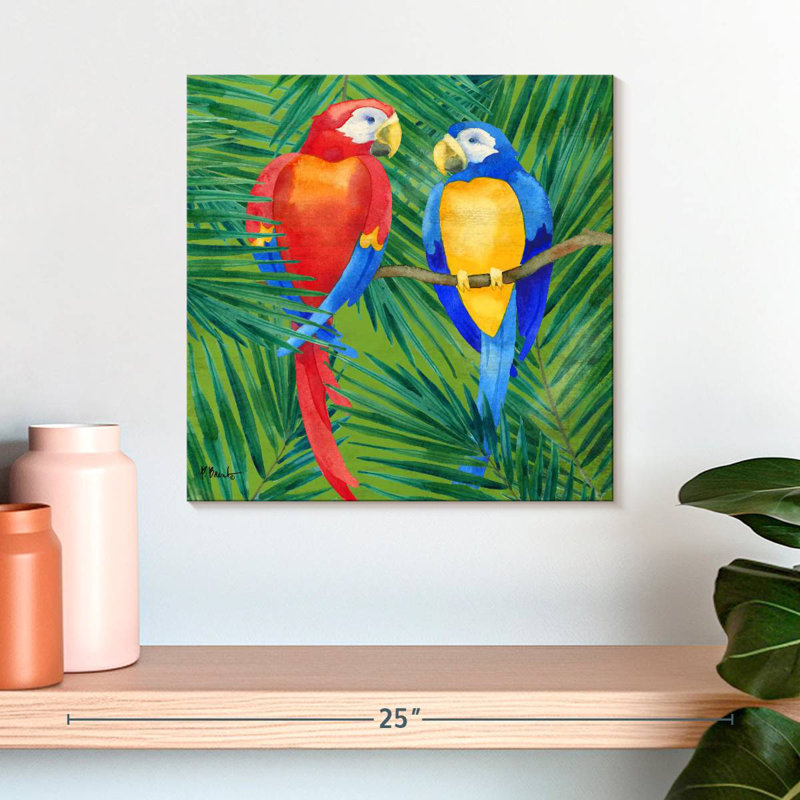Crowle Amazon Birds, 16" H x 16" W