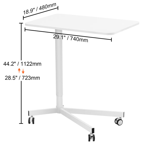 Inbox Zero Lanadia 29.1'' W Height Adjustable Rectangle Computer Desk ...