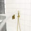 Système de double pomme de douche avec placage doré - dispositif mural carré de 10 pouces et poche réglable à 360 °