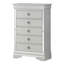 Commode verticale à 5 tiroirs avec façade texturée et poignées décoratives-1895305945