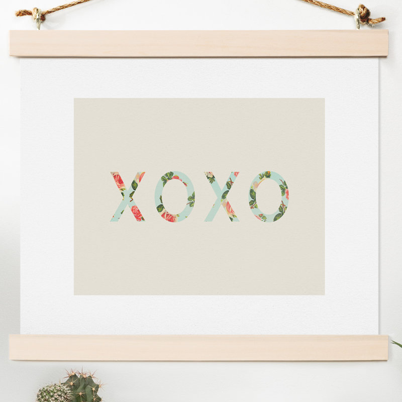 "Floral xoxo" par Allyson Johnson-impression d’art textuel sur papier, H 14 po x l 11 po x P 0,12 po