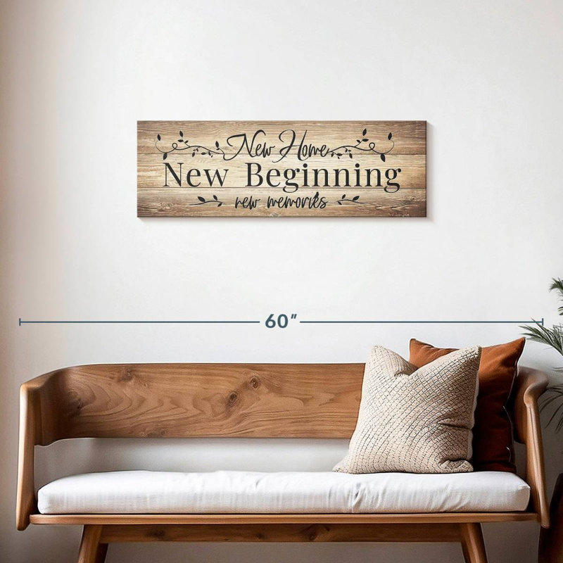 " New Beginning Quote " Print, 12" H x 36" W x 1.25" D