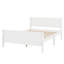 Structure de lit plateforme double, structure de lit plateforme en bois avec tête de lit, support à lattes de bois-358827977