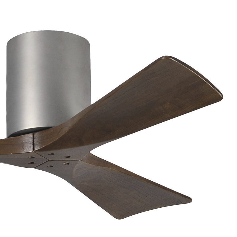 Ventilateur de plafond à 3 pales Olivier, Nickel brossé, Ton noyer, 42"