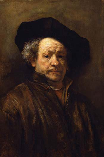 Autoportrait par rembrandt van rijn-impression, H 42 po x l 28 po x P 1,5 po