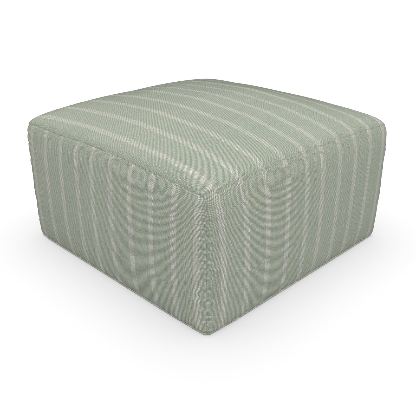Eliana  Outdoor Ottoman, Sunbrella Unwind Rainwashed