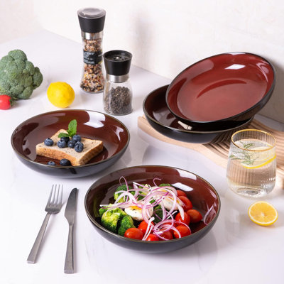 Grands bols à pâtes, bols à pâtes en céramique 38 oz, ensemble de 4 bols à pâtes glacis réactifs 9,0 po