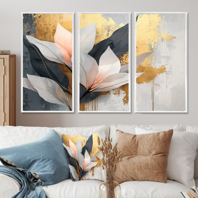 «Minimalist Birds Of Paradise Pure Form II» - art mural oiseaux de paradis - ensemble de 3