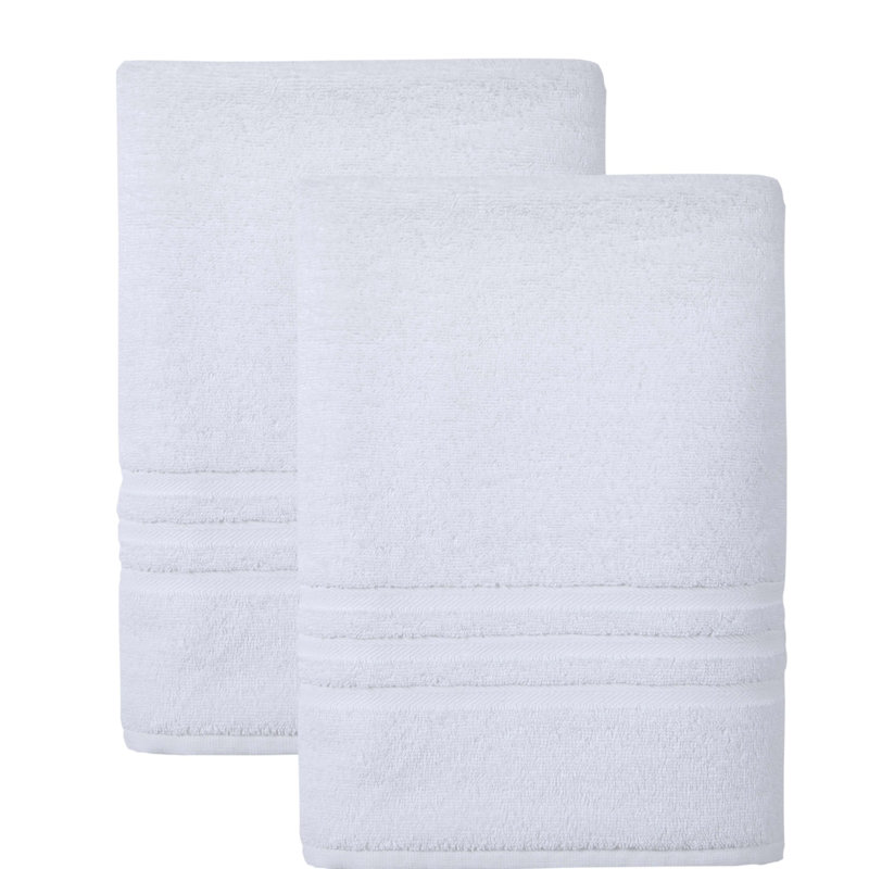 Kressley 2 Piece Turkish Cotton Bath Towel Set, White