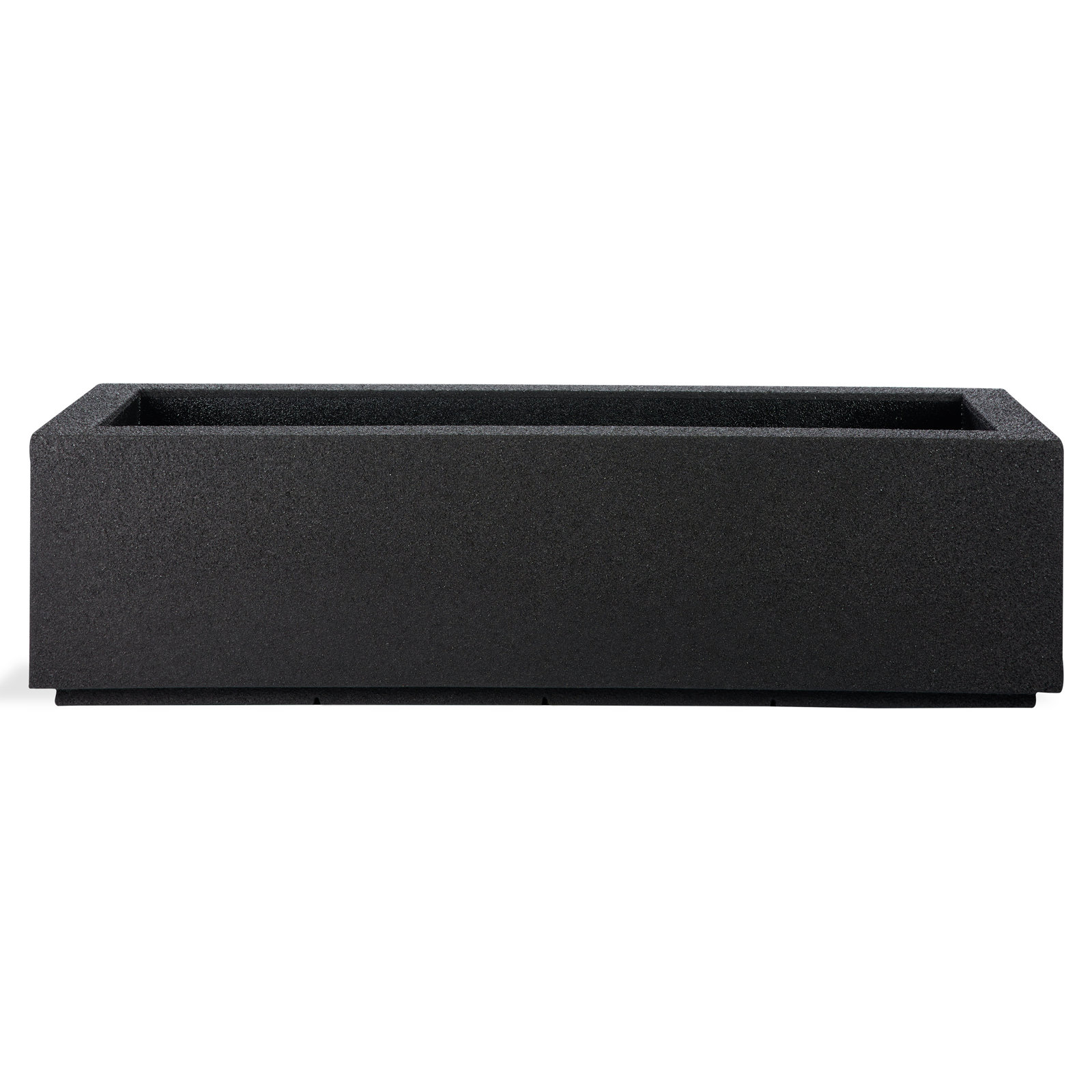 Gita Tall Lightweight Outdoor Trough Planter Box, Black Granite, 12"H x 46"W x 17"D