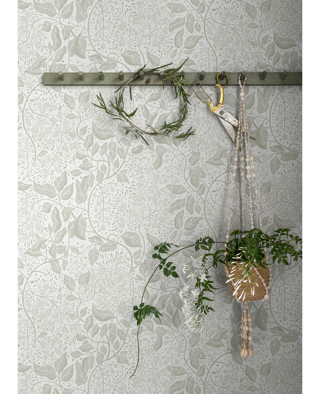 Beachworth Floral Wallpaper, Sage
