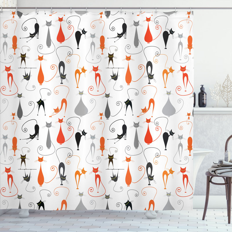 Everly Shower Curtain with Hooks Included, 69" W x 70" L