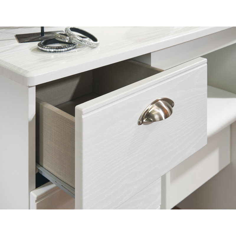 Fully Assembled Murier 5 Drawer, White Ash