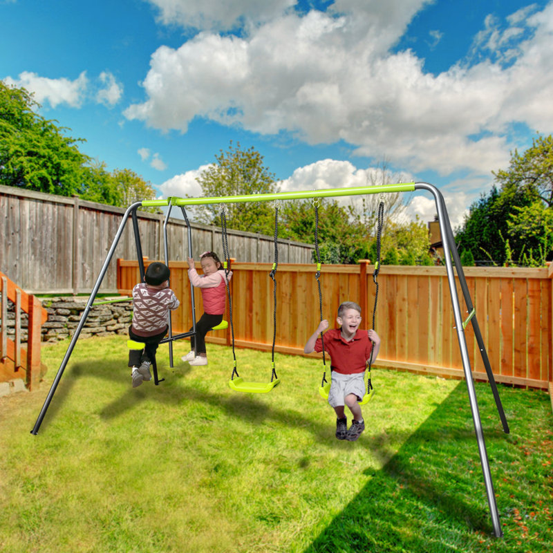 Interesting Swingset With  Plastic Safe Swing Set 440Lbs For Outdoor Playground With Face To Face Without Tee