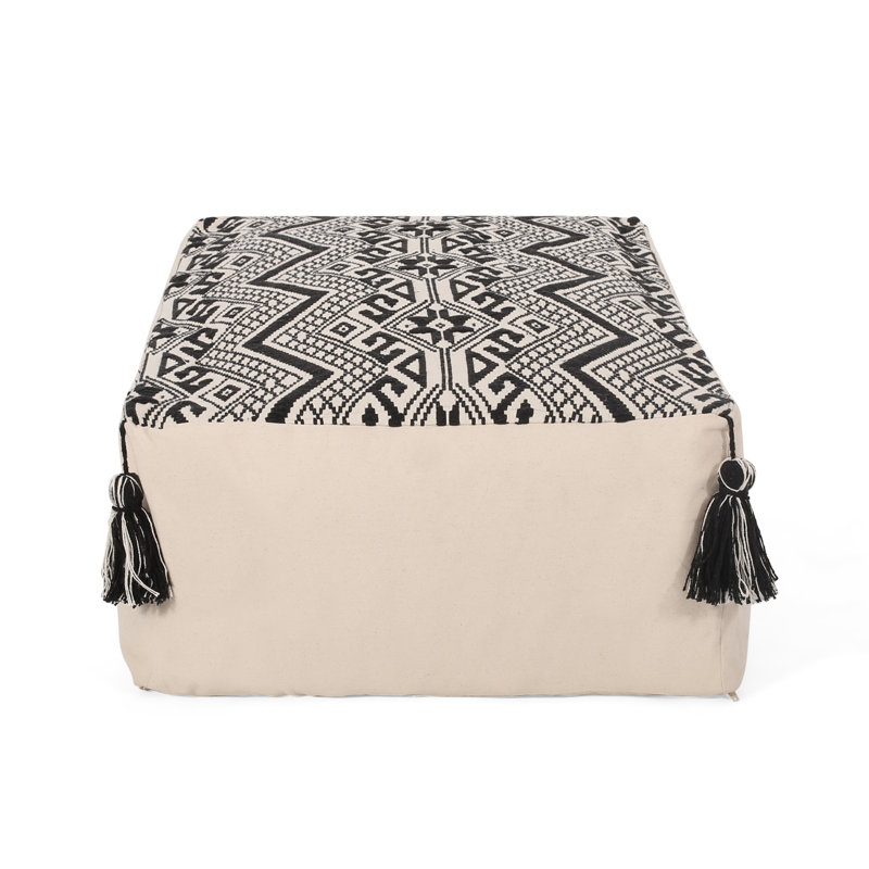 Pouf rectangulaire Kiki, noir naturel