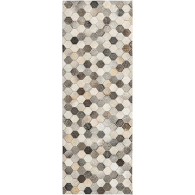  Tapis en cuir de vache mosaïque