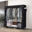 Organisateur de rangement portatif 60 po avec 3 rails suspendus pour vêtements noir-1858094023