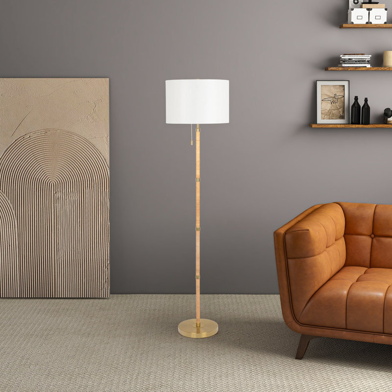 Lampe sur pied en rotin Stellar
