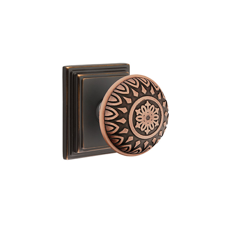 Privacy Lancaster Knob with Wilshire Rose, Oil Rubbed Bronze