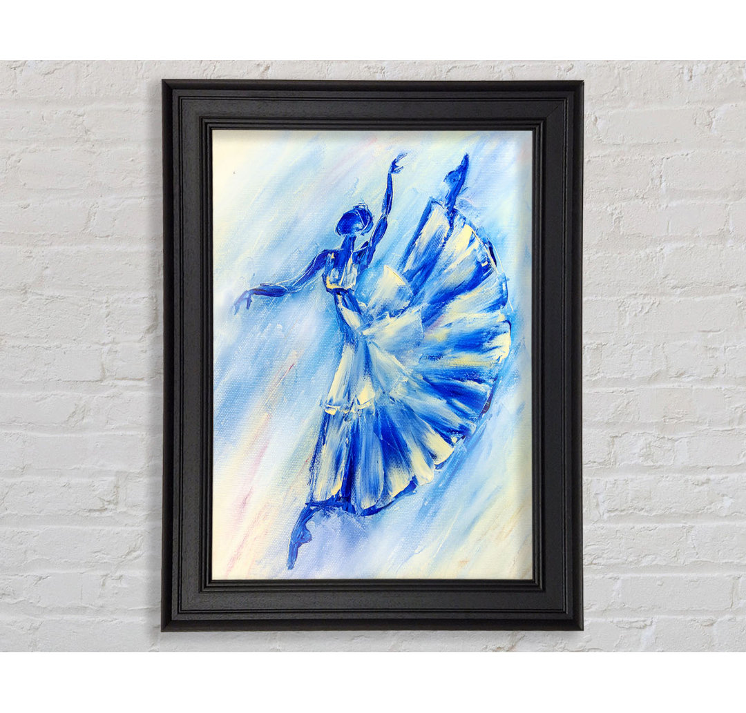 Blaue Ballerina 10 Gerahmter Druck