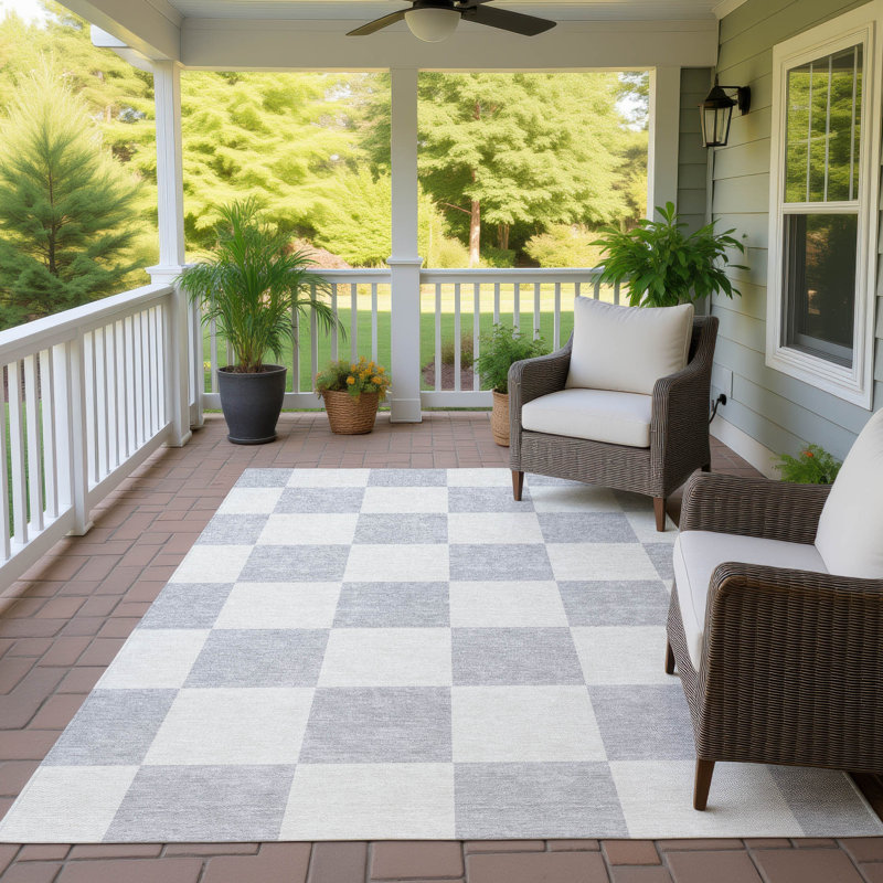 Machine Washable Indoor/Outdoor Braegger ACN2345 Geometric Rug, Rectangle 2'6" x 3'10"